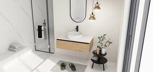 36'' Wall Mounted Bathroom Vanity with Resin Sink