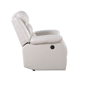 Eilbra - Synthetic Leather Power Motion Recliner - Beige - Best Buy Furniture
