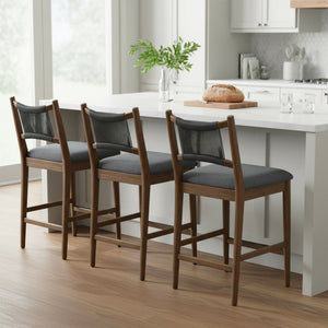 Arno Indoor Upholstered Wooden Counter Stool