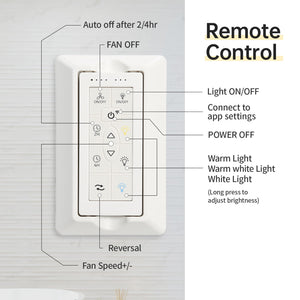 Modern Ceiling Fan With Dimmable LED Light 5 Solid Wood Blades Remote Control Reversible Dc Motor With Smart App Control - Nickel