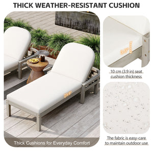 Outdoor Chaise Lounge With 5 Position Adjustable Backrest (Set of 2)