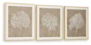 Hendridge - Wall Art Set (Set of 3) - Taupe / White - Best Buy Furniture