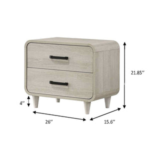 Nightstand With 2 Drawers, Ample Storage Space - Antique White