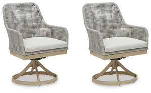 Seton Creek - Swivel Chair With Cushion (Set of 2) - Gray - Best Buy Furniture