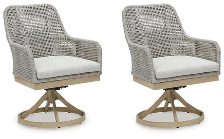Seton Creek - Swivel Chair With Cushion (Set of 2) - Gray - Best Buy Furniture