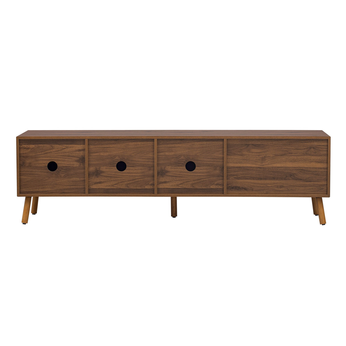 TV Stand, Cabinet For Living Room, Fits TVs Up To 80" - Walnut