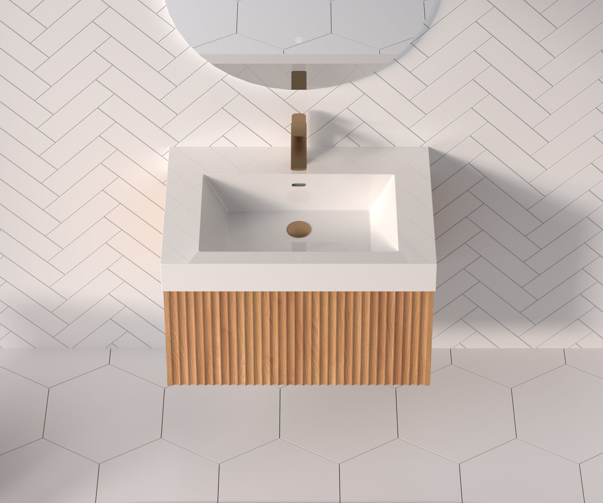 30" Bathroom Vanity with Sink - Wall Mounted Floating Cabinet