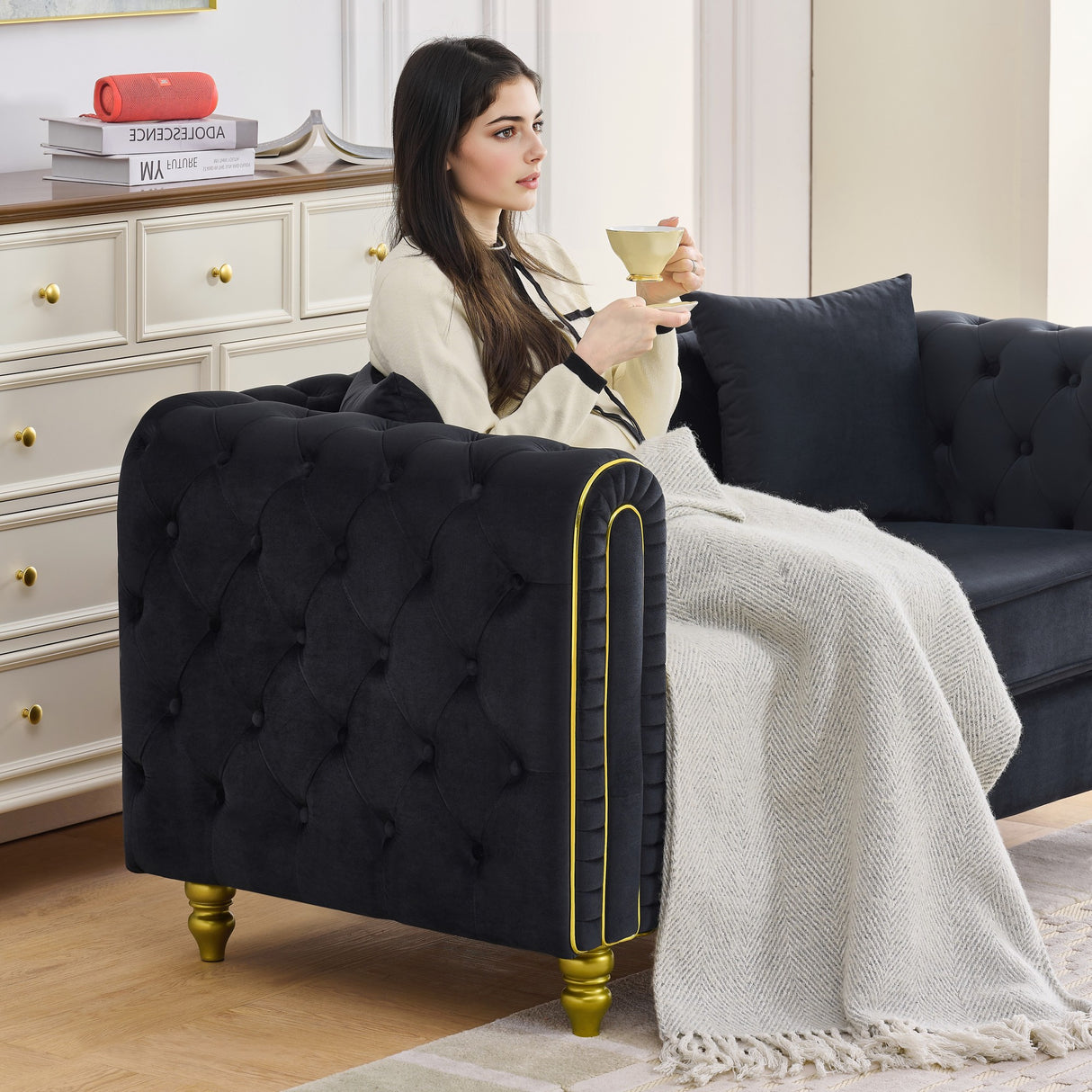Modern Velvet Loveseat Sofa