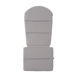 Outdoor Adirondack Chair Cushion With Water Resistant Fabric And Ties - Gray