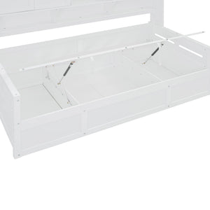 Daybed With All-In-One Cabinet And Shelf
