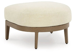 Serene Bay - Ottoman With Cushion - Dark Brown / White - Best Buy Furniture