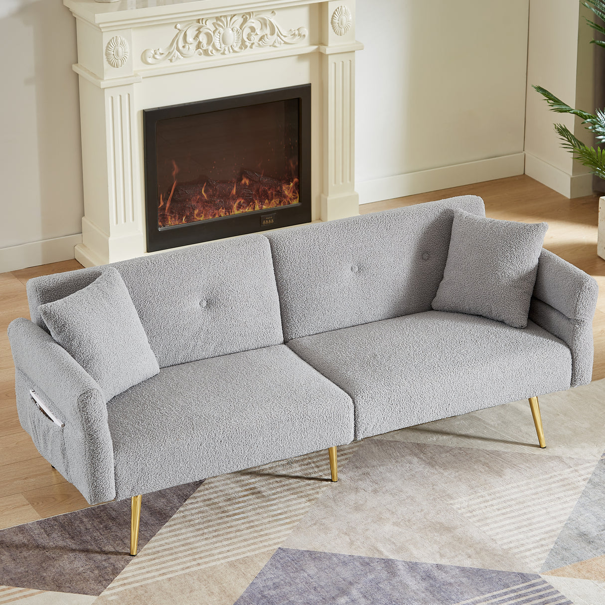 Modern Teddy Upholstered Accent Loveseat Sofa