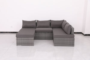 Patio Sofa With Cushions - Gray