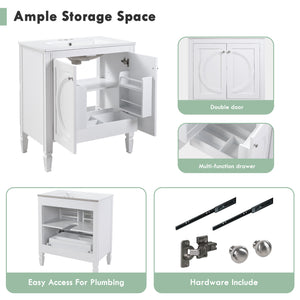 30" No Assembly Needed Vintage Bathroom Vanity