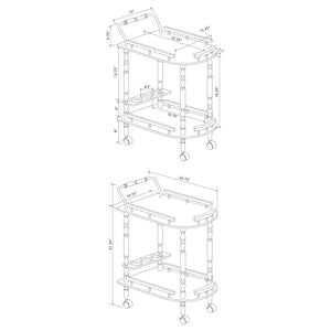 2 Shelf Serving Cart - Brown