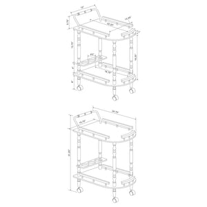 2 Shelf Serving Cart - Brown