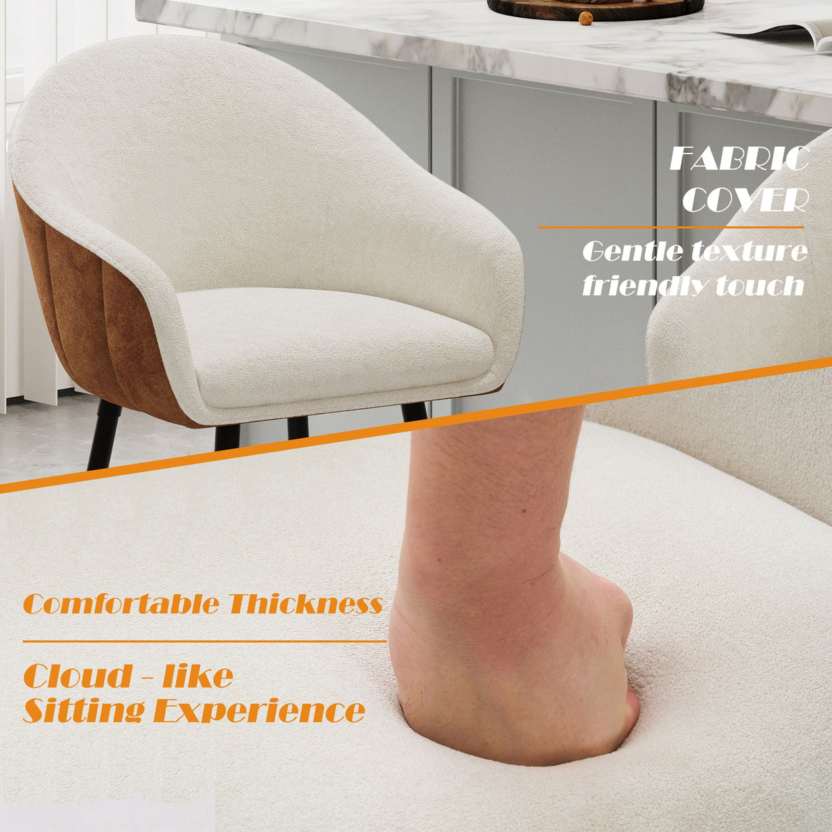 Modern Style Counter Height Bar Stools, With Comfortable Upholstery, Durable Metal Legs Ensure Stability - Brown - Best Buy Furniture