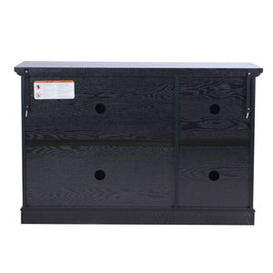 Storage Cabinet With 3 Mirrored Acrylic Doors, Adjustable Shelves