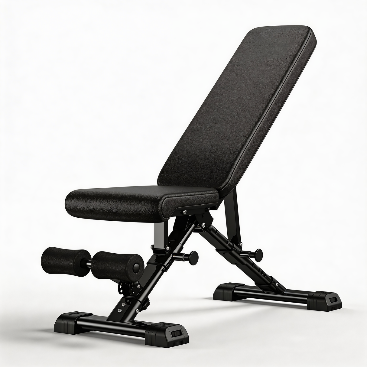 Adjustable Weight Bench with Resistance Bands, Foldable Incline/Decline Workout Bench for Full-Body Training, Multi-Purpose Strength Training Bench for Home Gym