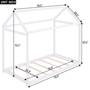 Wooden House Shaped Bed
