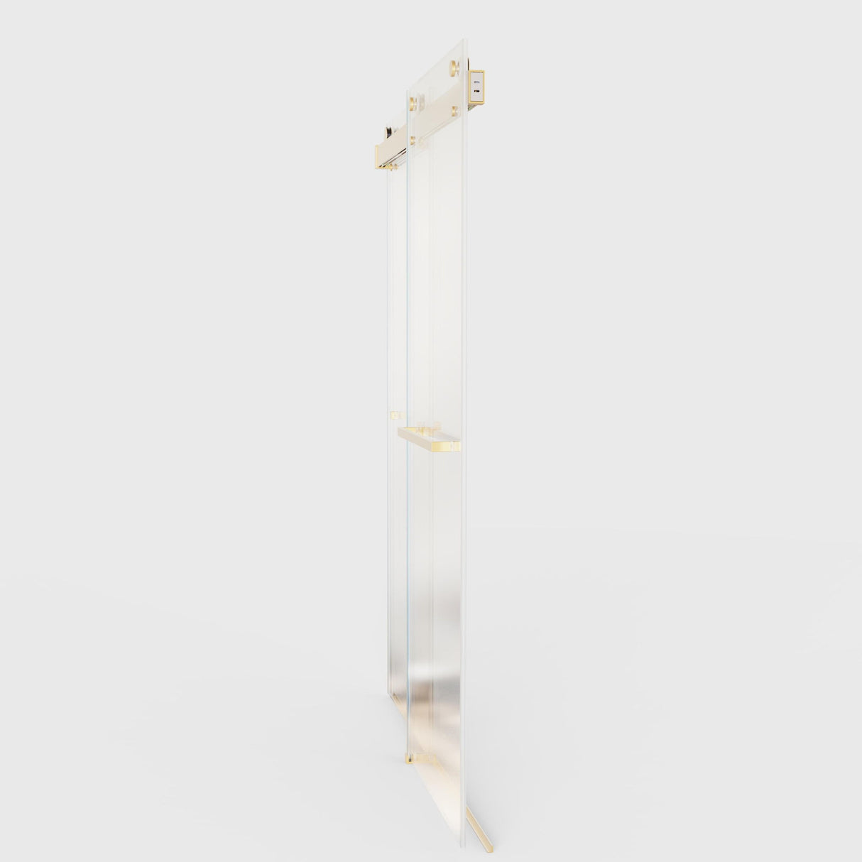Frameless Double Sliding Soft-Close Shower Door, 3 / 8" (10Mm) Thick SGCC Tempered Glass Door, Matte