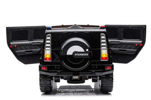 12V7A 30W*2 Four-Wheel Drive Seat One Button Start, Forward And Backward, High And Low Speed, Music, Front Light, Power Display, Two Doors Can Open, 2.4G R / C, Seat Belt Four Wheel Absorber