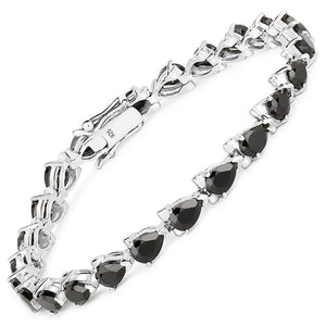 14.82 Carat Genuine Black Spinel 925 Sterling Silver Bracelet