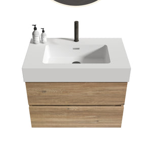 Grace 30 Rough Oak Wall-Mounted Bathroom Vanity