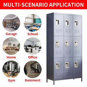 9 Door 72"H Metal Lockers