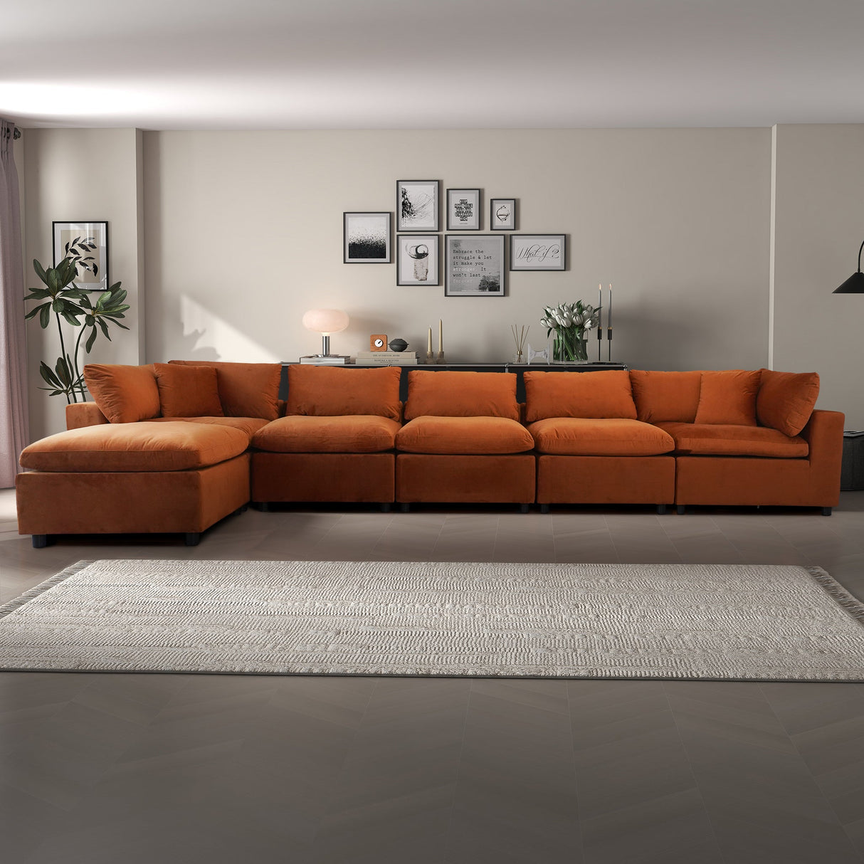 Hayward Burnt Modular Sectional Sofa