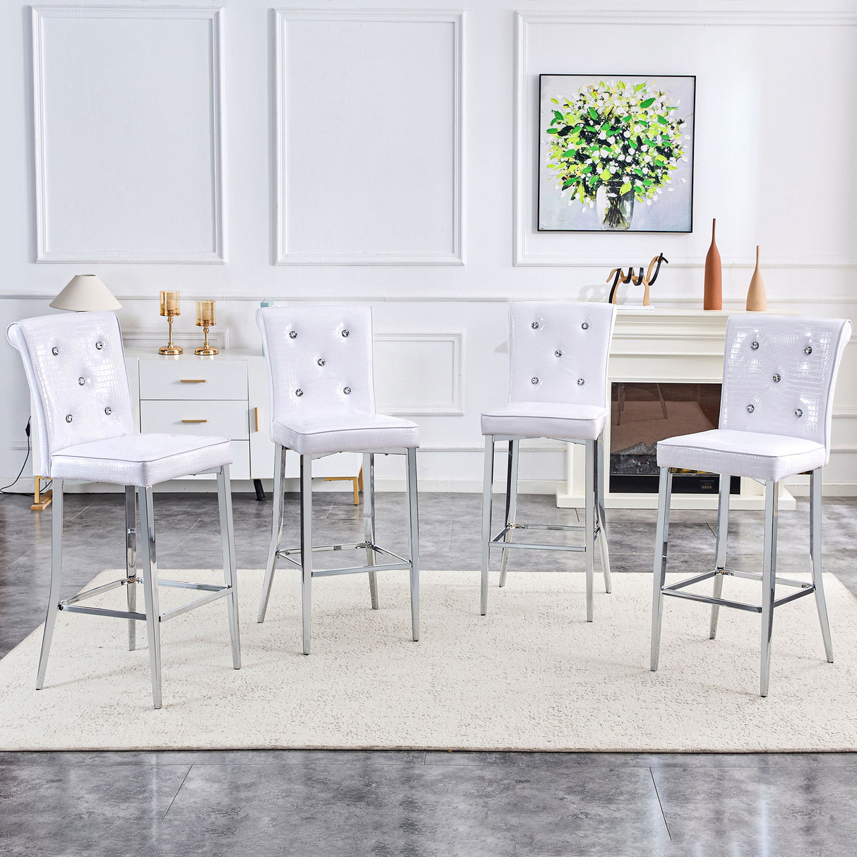 Bar Chairs & Crystal Clasp Design (Set of 2)