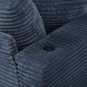 Oversized Loveseat Chaise With 2 USB Ports, 2 Cup Holders And 2 Throw Pillows