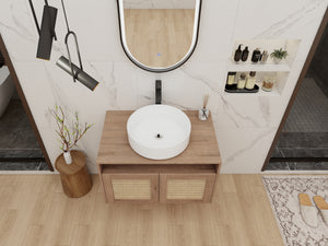 30" Bathroom Vanity with Ceramic Art Sink