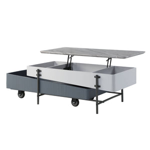 Wilkins - High Gloss Coffee Table With Lift Top - Gray / White - Best Buy Furniture
