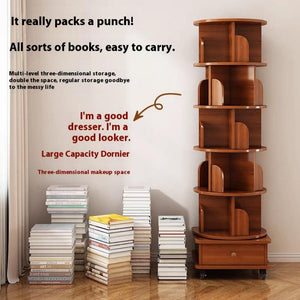 Upgraded Rotating Bookshelf - 360 Display Corner Bookcase