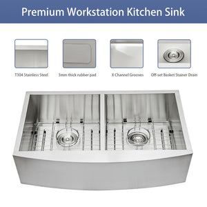 Farmhouse Double Bowl Sink With 50/50 Layout