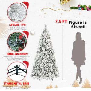 6FT Flocked Christmas Tree with 752 Tips