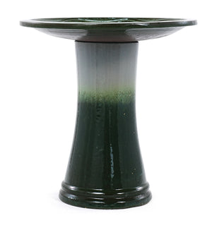 17" Ceramic Bird Bath for Outside, Elegant Tall Outdoor Bird Bath