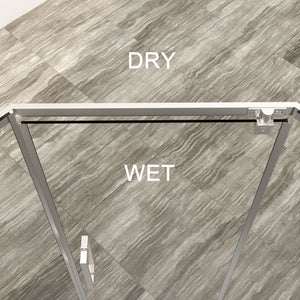 Diamond Shaped Corner Shower Door, Inward Sliding, Stainless Steel Frame