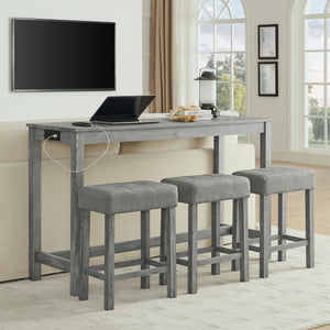 59 Inch Bar Table and Chair Set