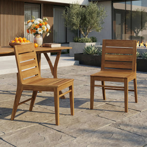 Outdoor Acacia Wood Dining Chair (Set of 2)