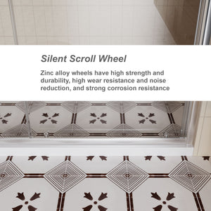 Sliding Shower Door With And Handle - Chrome