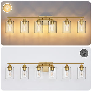 6-Light Brushed Bathroom Lighting