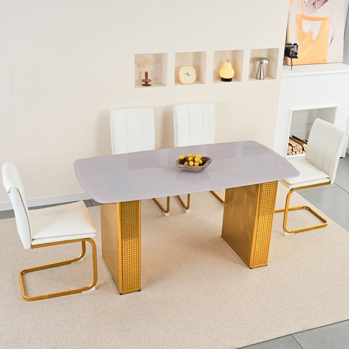 Modern Dining Chairs Set of 4, PU Leather