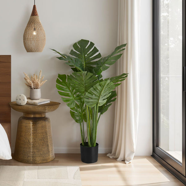 45" Tall, Artificial Plant, Monstera Tree, Indoor, Faux, Fake, Floor, Greenery, Potted, Real Touch, Decorative - Green / Black - Best Buy Furniture