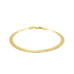 4.0mm 14k Yellow Gold Super Flex Herringbone Bracelet