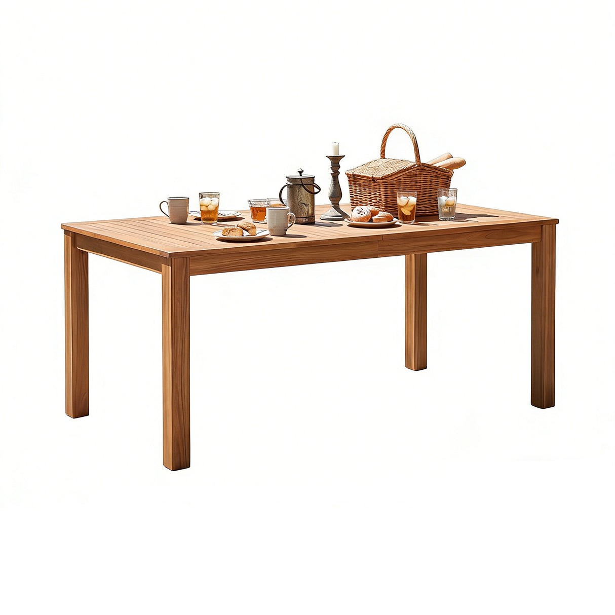 TOPMAX Patio Wooden Dining Table, 67"L Rectangular