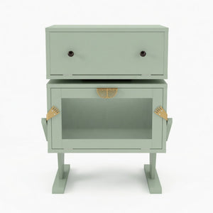 Robot LED Nightstand With 360° Rotating Drawer