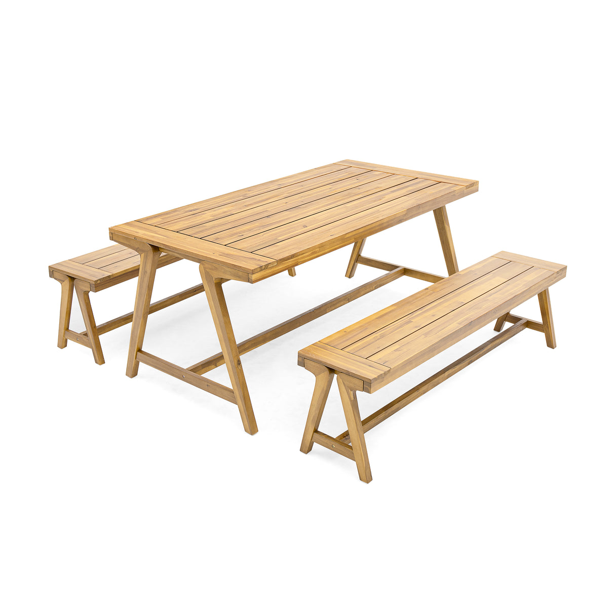 Outdoor 3-Piece Picnic Table Set in Acacia Wood