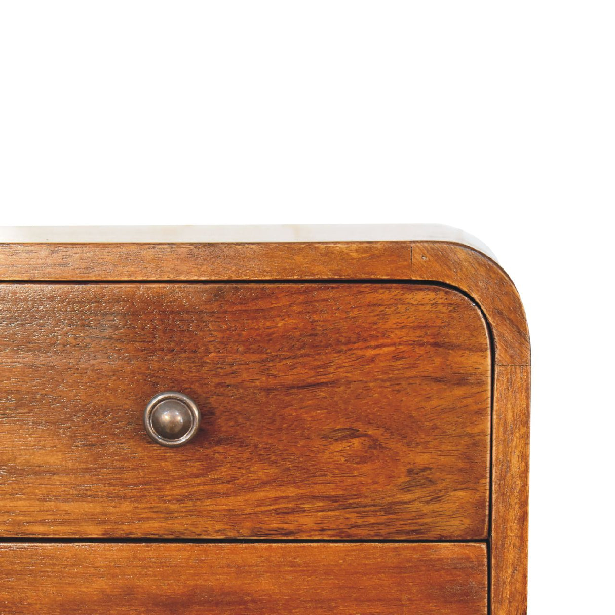 Solid Wood Floating Mini Nightstand, 2-Drawers, Chestnut